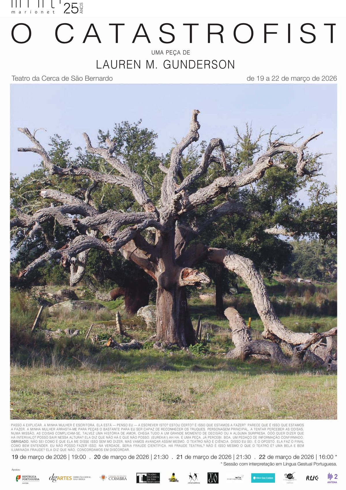 Poster for O Catastrofista, de Lauren M. Gunderson